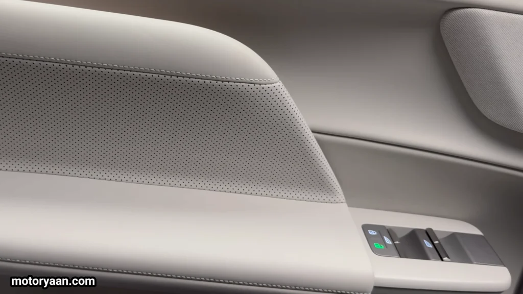 2027 Volvo EX60 door cards and door handles showing interior materials