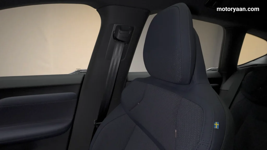 2027 Volvo EX60 Cross Country front seats with textile and Nordico upholstery