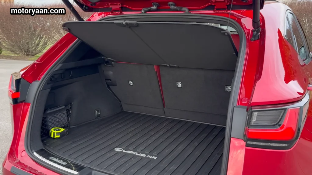 2026 Lexus NX 350h boot space with rear seats up
