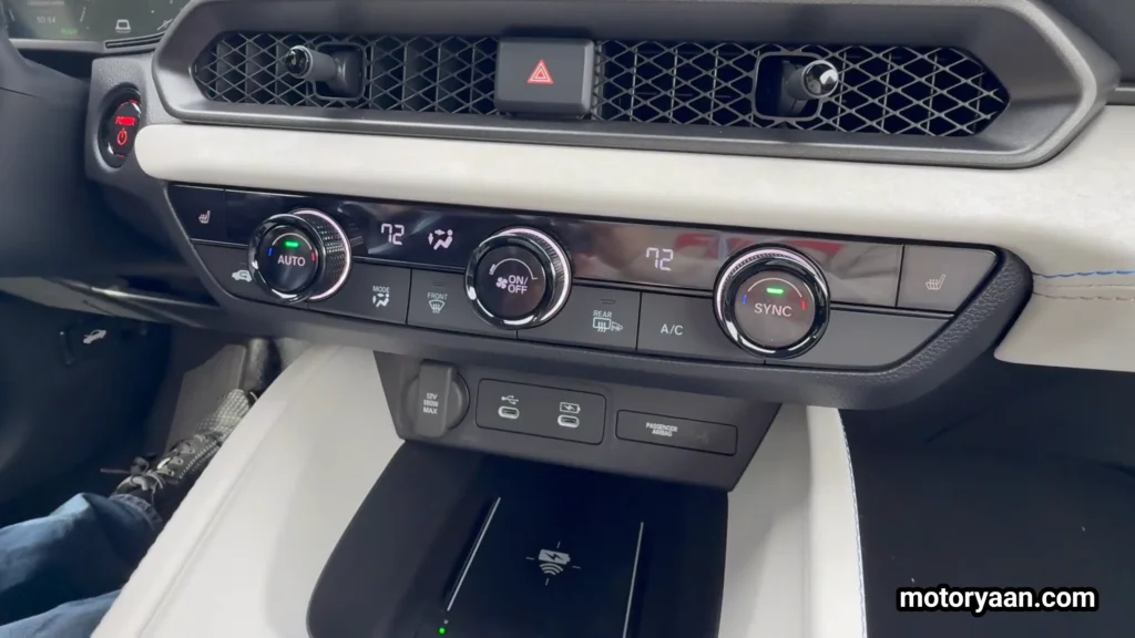 2026 Honda Prelude dual zone climate control buttons