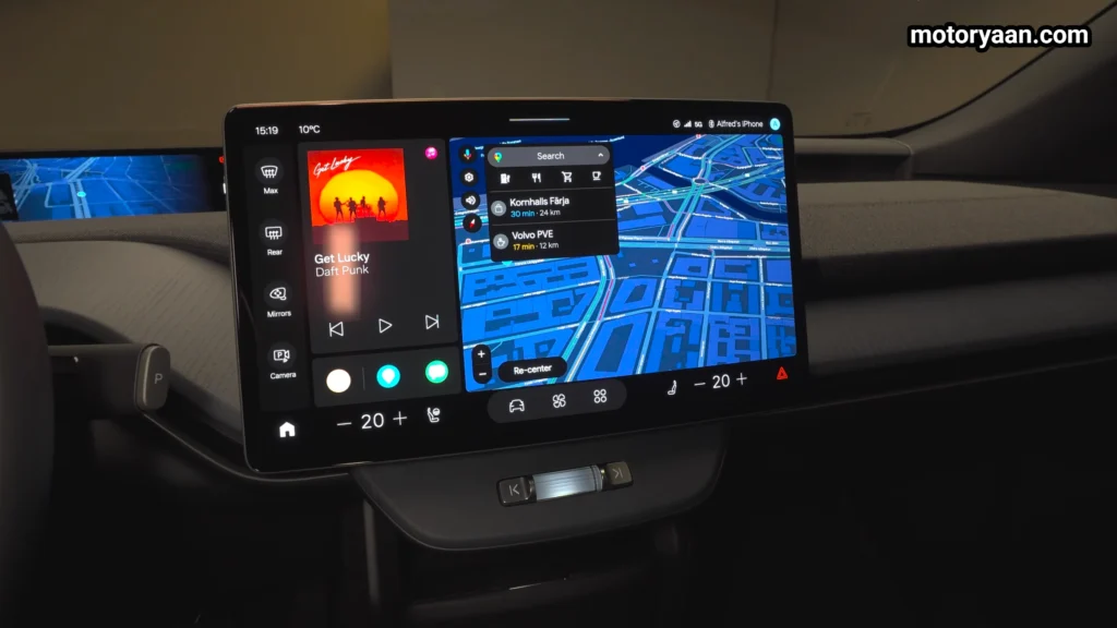 2027 Volvo EX60 Cross Country infotainment touchscreen with Google based system