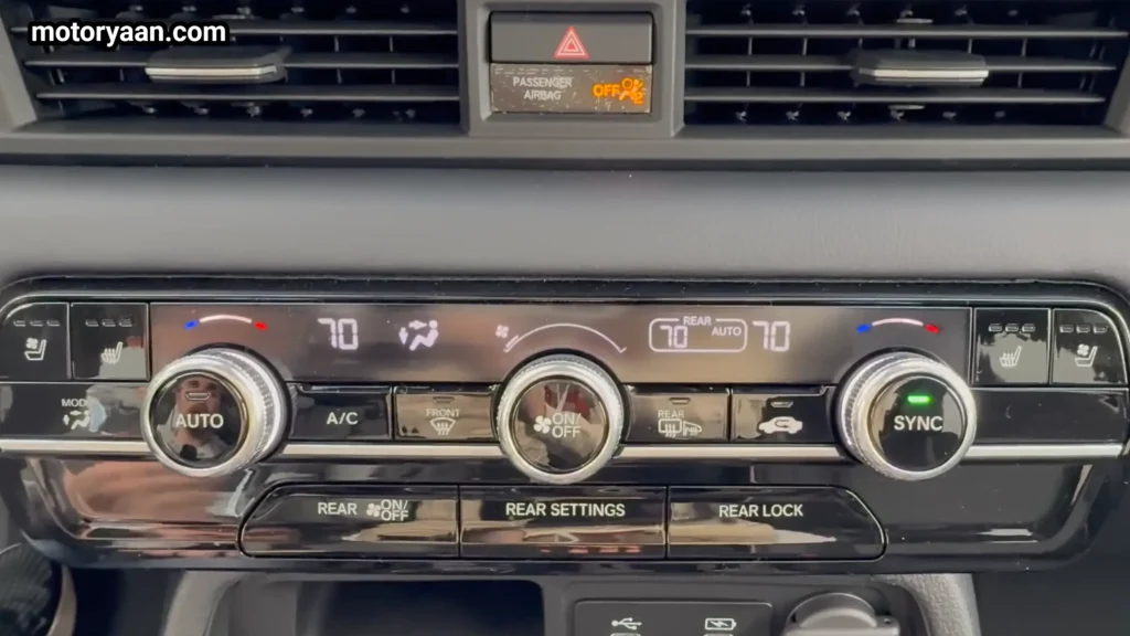 2026 Honda Pilot climate control and ventilated seat buttons