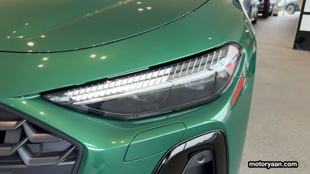 2026 Audi A5 Avant LED headlight close-up with sharp DRL signature