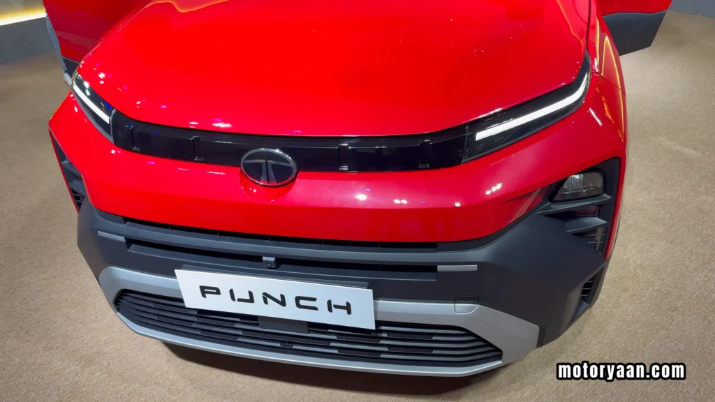2026 Tata Punch Facelift front profile with redesigned grille and LED lighting