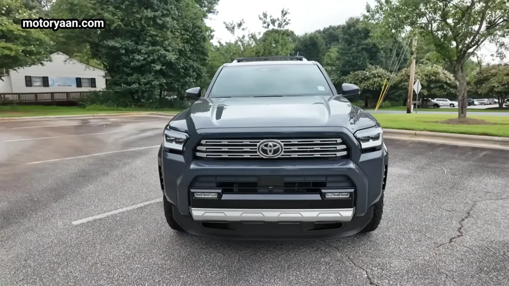 2026 Toyota 4Runner Review front profile with wide grille LED headlights and aggressive bumper design