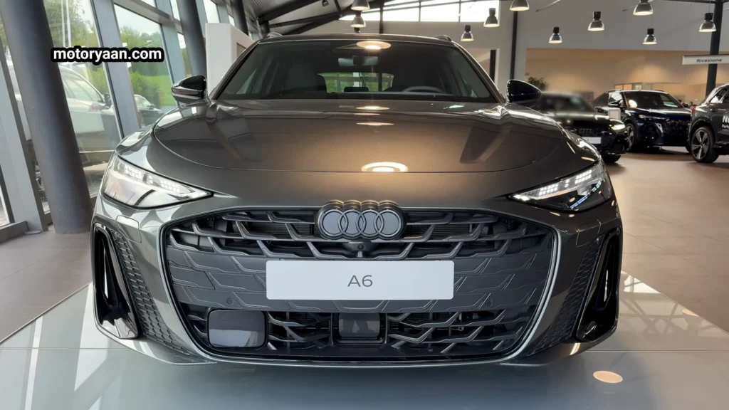 2026 Audi A6 Avant front profile with LED headlights and grille