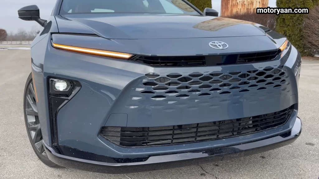 2026 Toyota Crown Signia front fascia with LED daytime running lights and integrated grille design