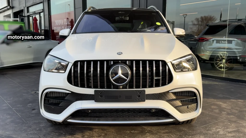 2026 Mercedes AMG GLE 63 S front profile with Panamericana grille and LED headlights