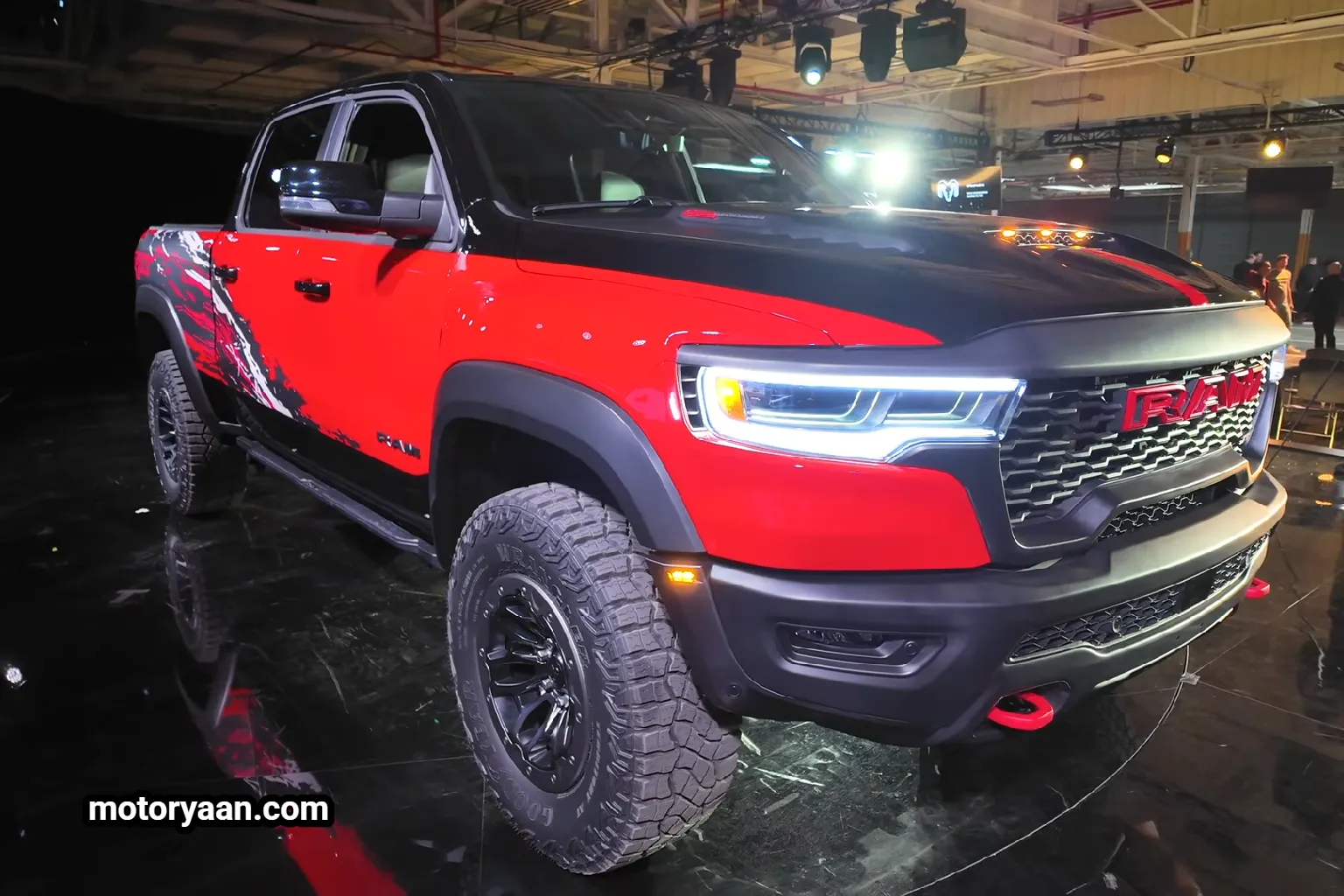 2027 Ram 1500 SRT TRX front and side profile displaying wide fenders and stance