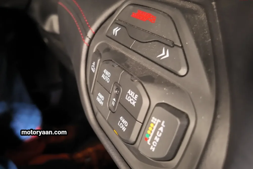 2027 Ram 1500 SRT TRX four-wheel drive and launch control buttons