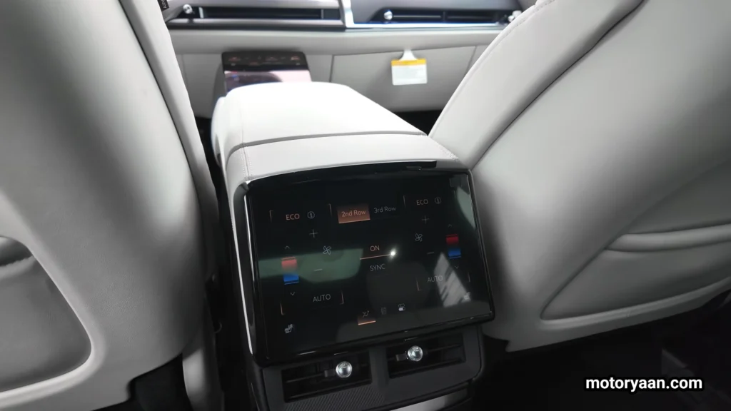 2026 Cadillac Vistiq second row climate and seat control screen