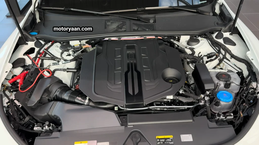 2026 Audi A6 Avant engine bay showcasing mild hybrid powertrain layout