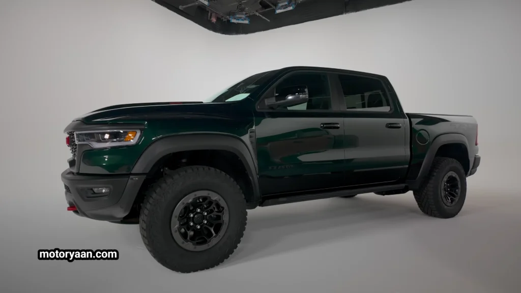 2027 Ram 1500 SRT TRX Officially Revealed aggressive front and side stance on off-road setup