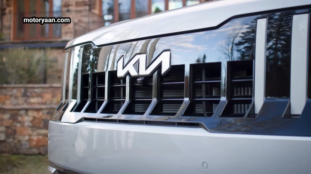 2027 Kia Telluride SX-Prestige Hybrid front grille close-up