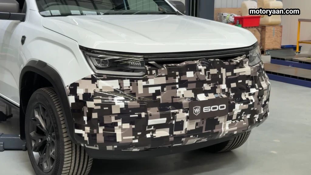 Close up of Volkswagen Amarok W600 Walkinshaw front grille and lighting detail