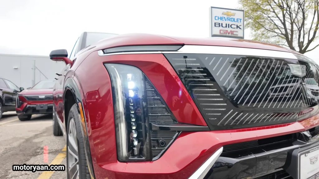 2026 Cadillac Vistiq LED DRLs and headlamp design close up
