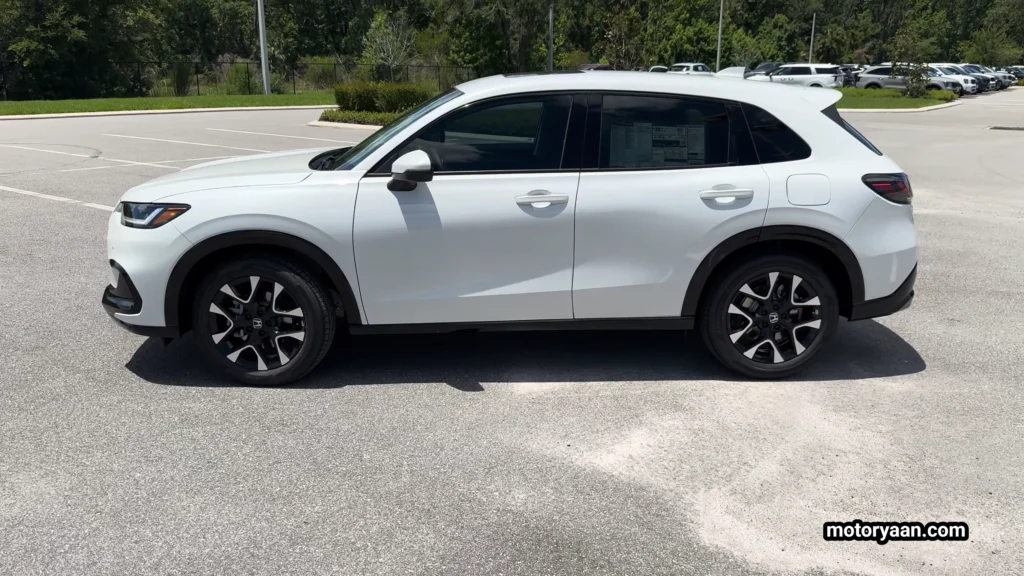 2026 Honda HR-V side profile showing larger wheelbase and SUV silhouette