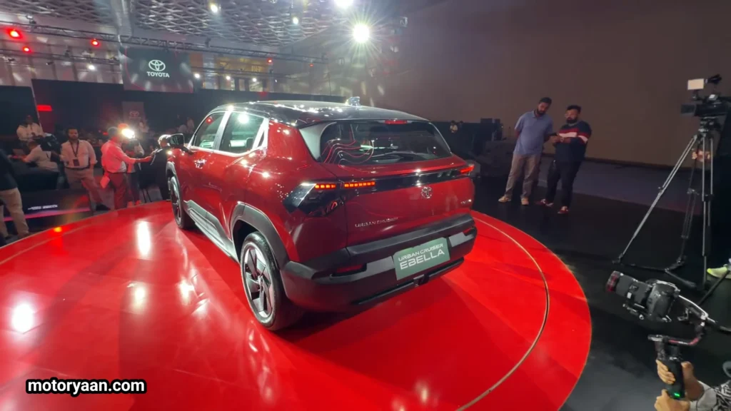 2026 Toyota Urban Cruiser Ebella side and rear profile showing LED tail lamps and rear bumper