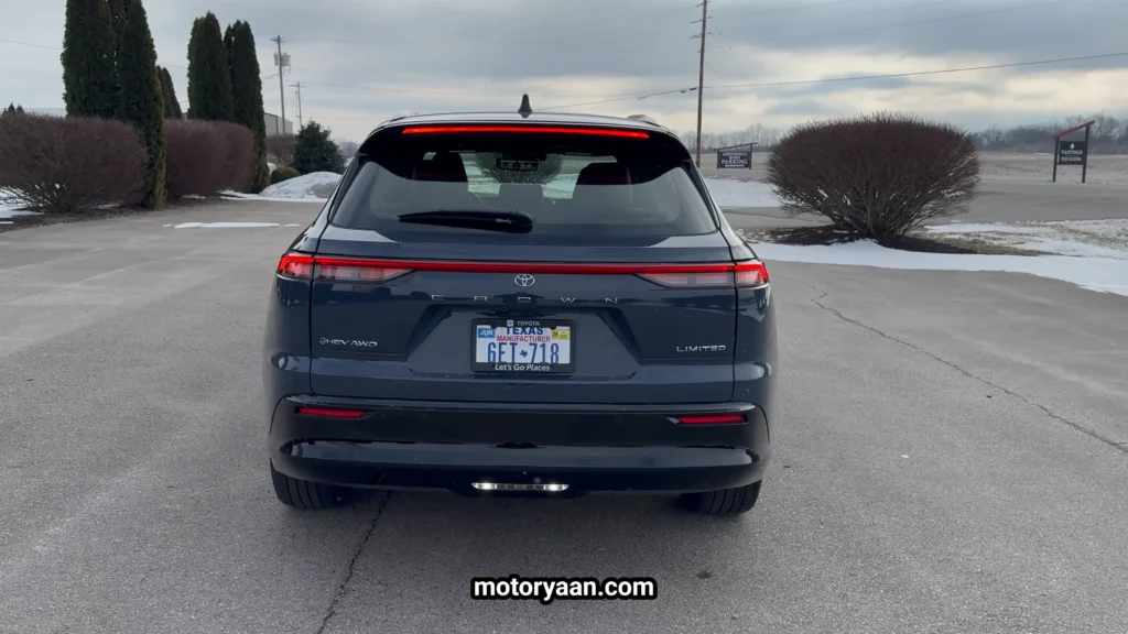2026 Toyota Crown Signia rear profile with full width LED tail light design