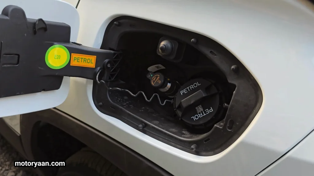 Petrol and CNG fuel filling points on Tata Punch Smart CNG 2026 Variant side quarter panel