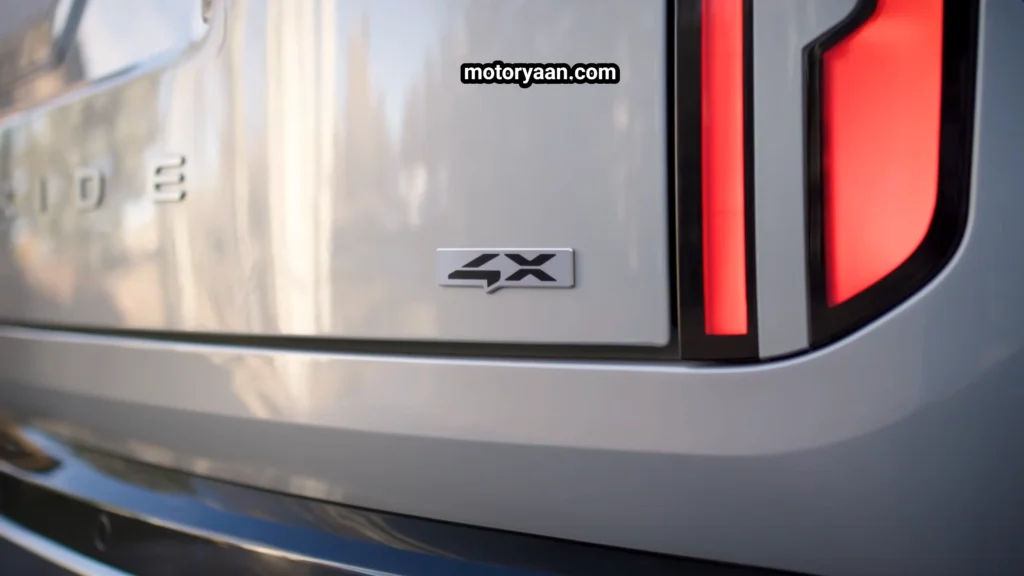 2027 Kia Telluride SX-Prestige Hybrid rear profile with AWD badging
