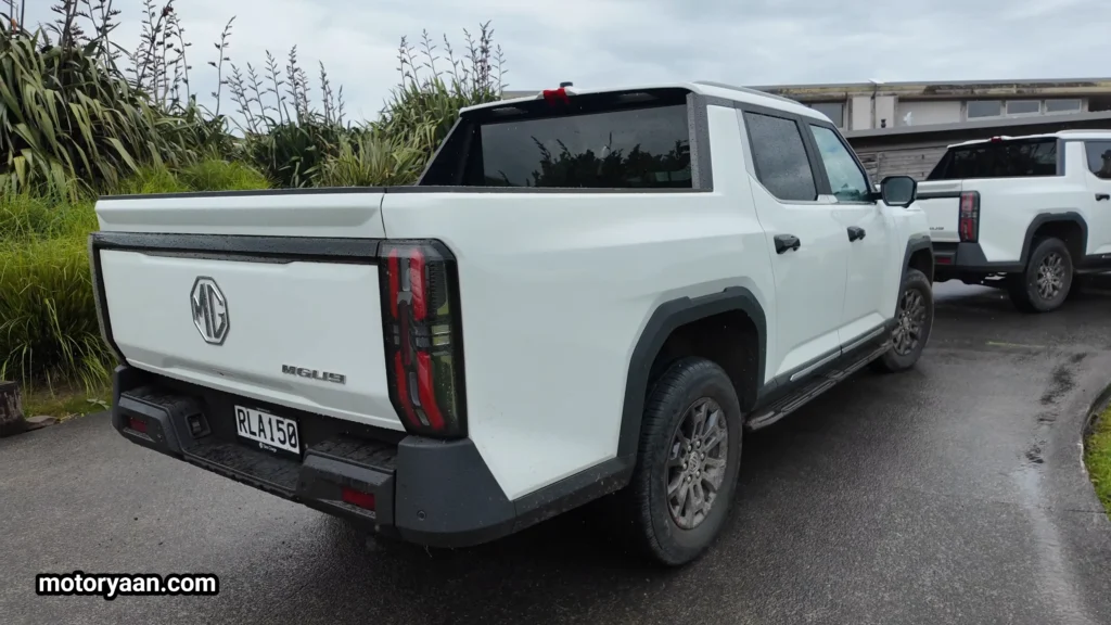 2026 MG U9 Review rear three-quarter angle showing tray and side stance