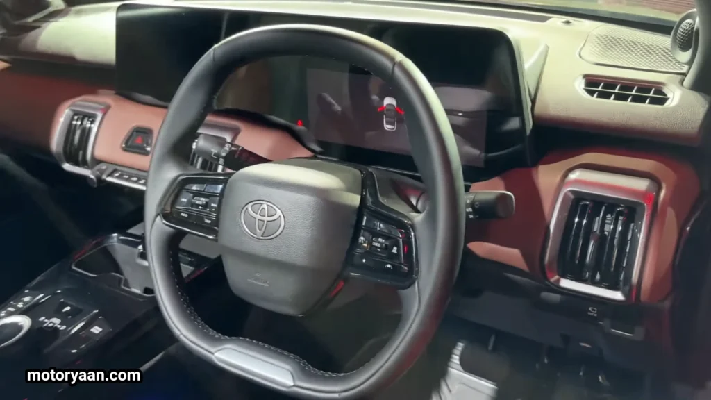 2026 Toyota Urban Cruiser Ebella steering wheel with digital instrument cluster and infotainment screen