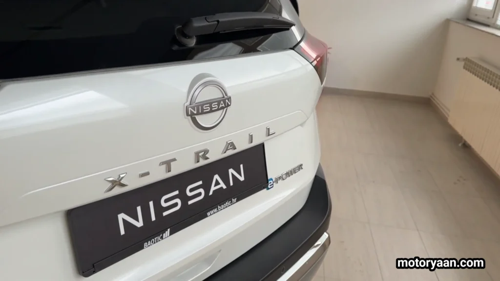 2026 Nissan X Trail e Power badging and Nissan logo on rear tailgate