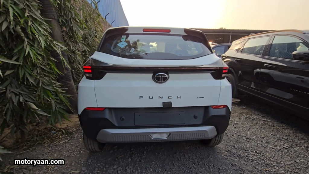 Rear profile of Tata Punch Smart CNG 2026 Variant with tail lamps and rear bumper
