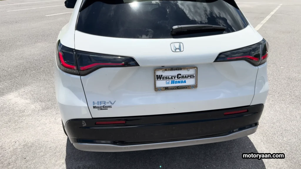 2026 Honda HR-V rear profile with LED tail lights and bumper design