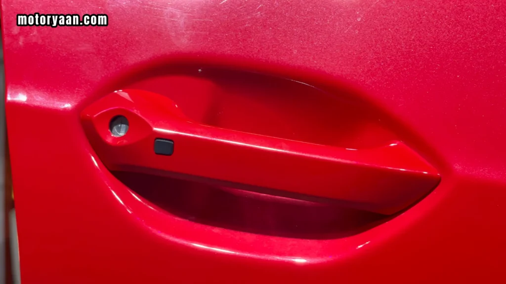 2026 Tata Punch Facelift driver side door handle with welcome feature