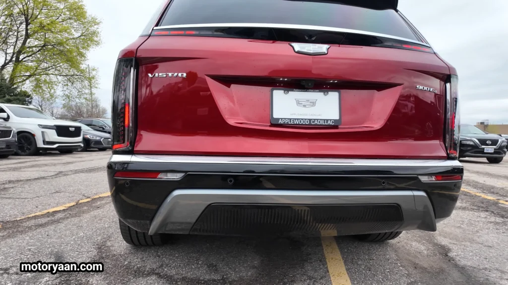 Close up of the 2026 Cadillac Vistiq rear design and tail lights
