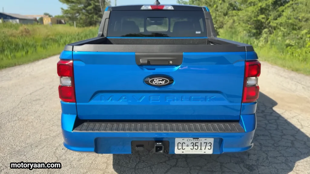 2026 Ford Maverick Lobo rear profile showing tailgate and tail lamps