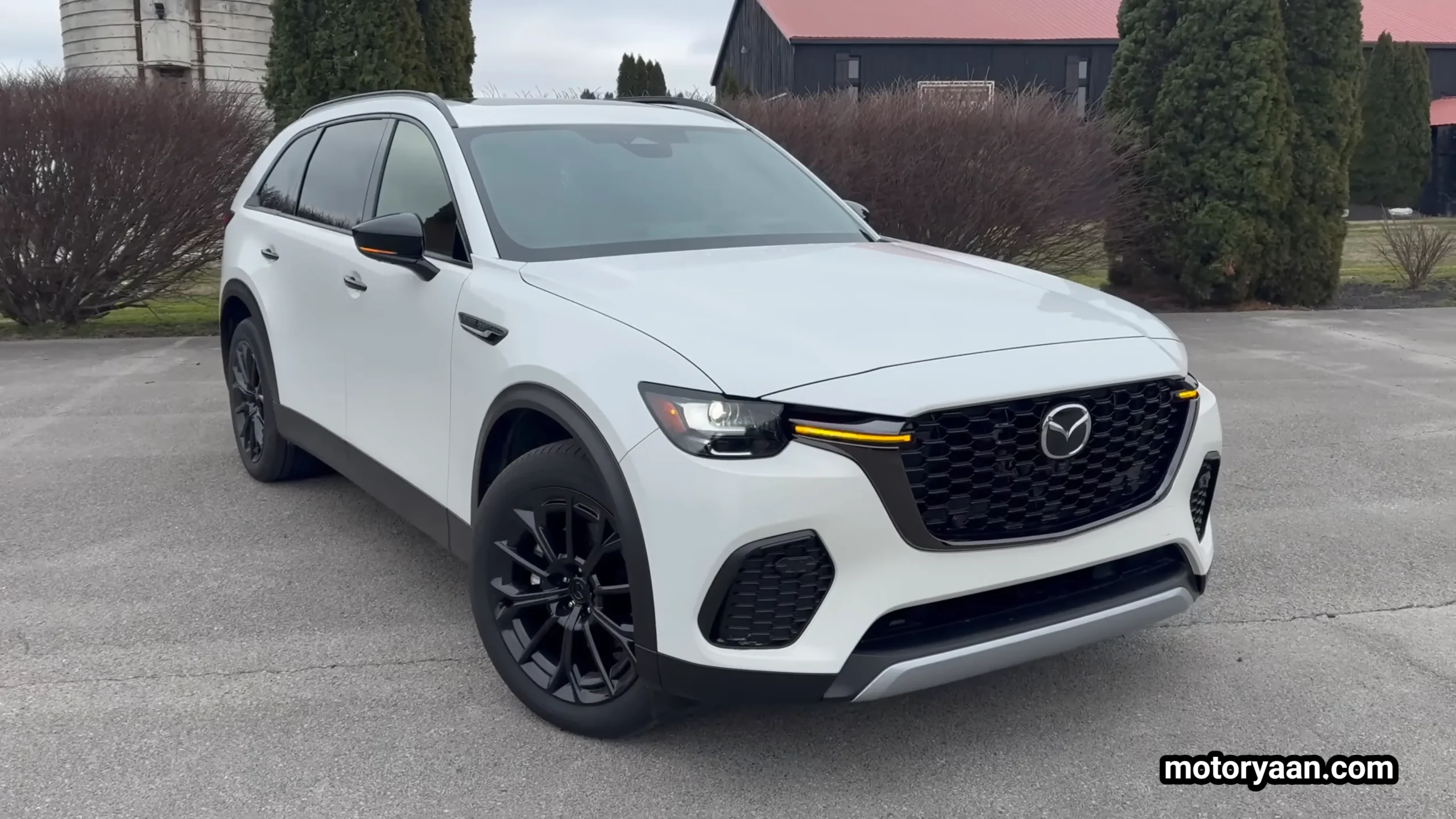 2026 Mazda CX 70 front and side profile showcasing SUV stance