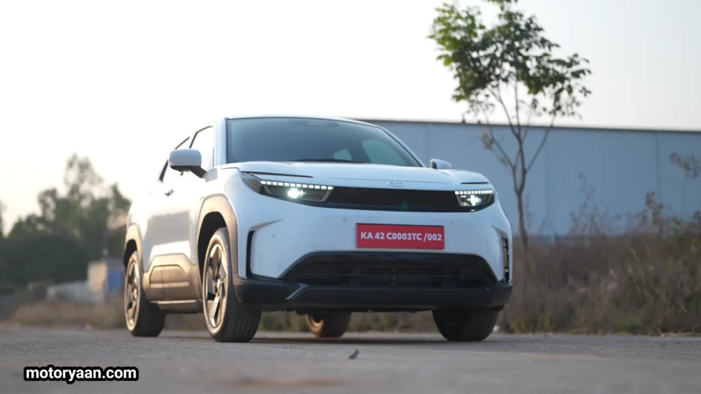 Toyota Urban Cruiser EVella front and side profile parked outdoors