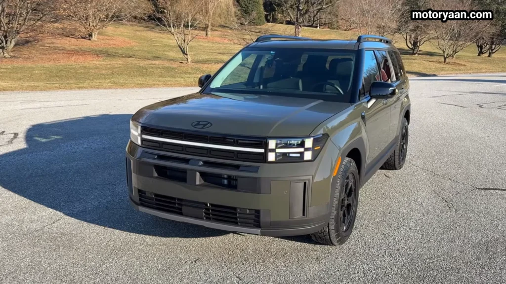 2026 Hyundai Santa Fe XRT front fascia and side profile with boxy SUV stance