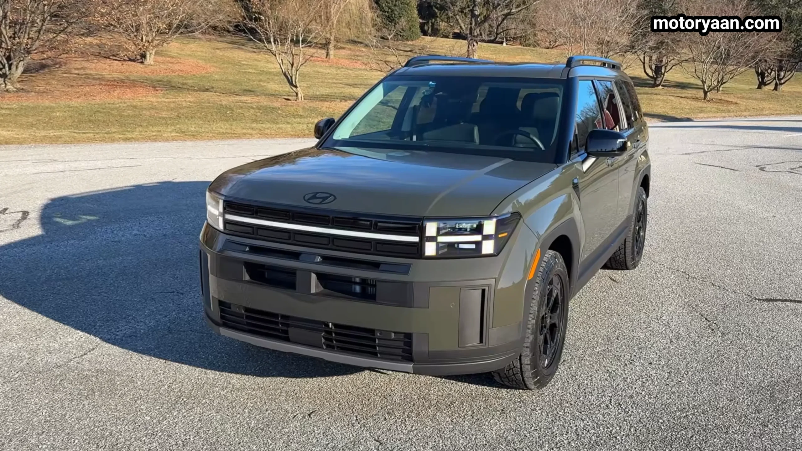 2026 Hyundai Santa Fe XRT front fascia and side profile with boxy SUV stance