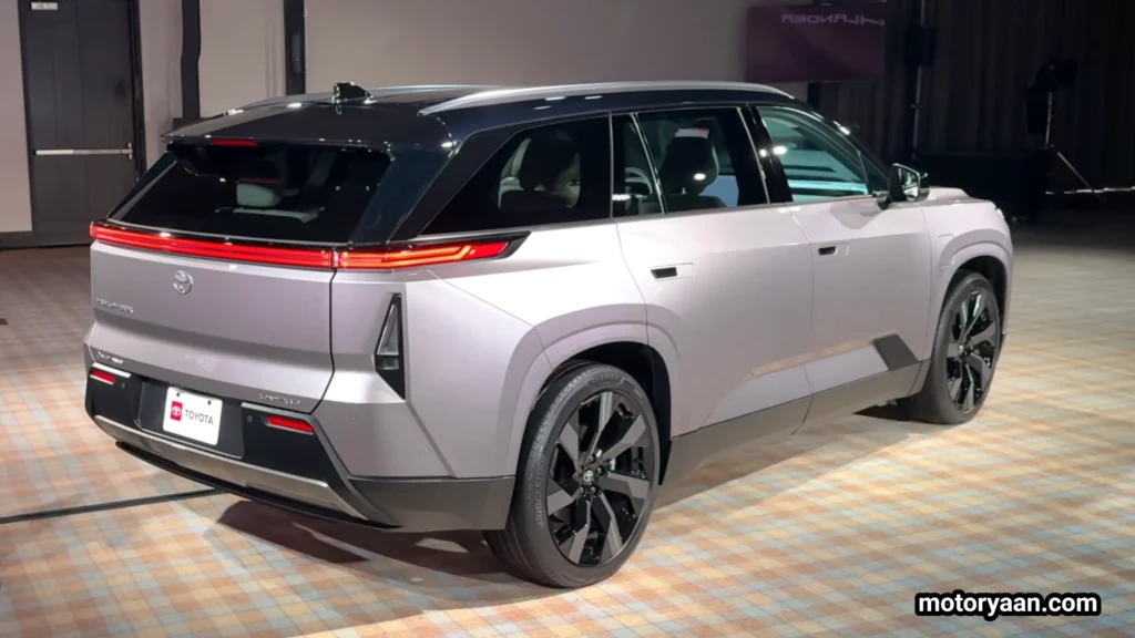 2027 Toyota Highlander EV rear bumper and side profile detail