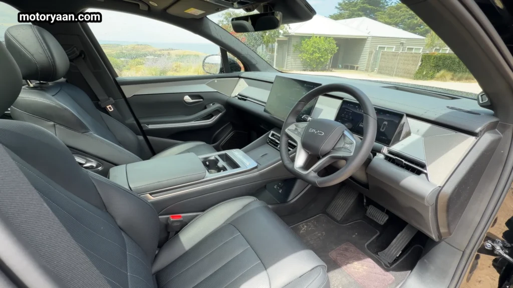 BYD Sealion 8 front interior with dashboard and steering wheel