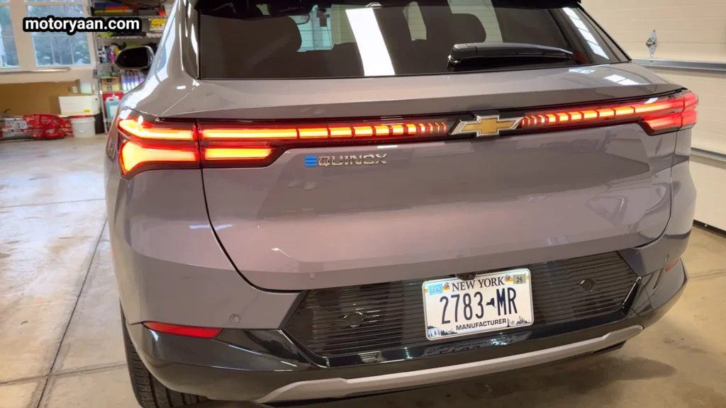 Close up of rear design and tail lights on the 2026 Chevrolet Equinox EV LT