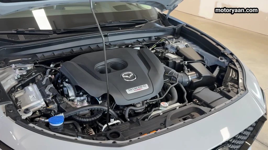 Engine bay of the 2026 Mazda CX30 Air Edition with turbocharged 2.5 litre engine