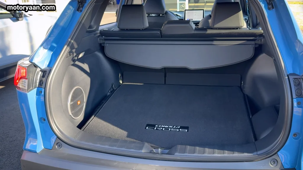 Toyota Corolla Cross Hybrid cargo area boot space open tailgate