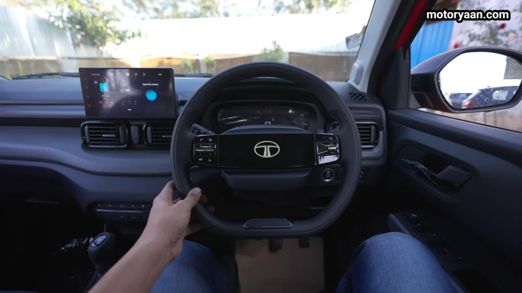 Tata Punch Adventure Variant steering wheel with mounted controls