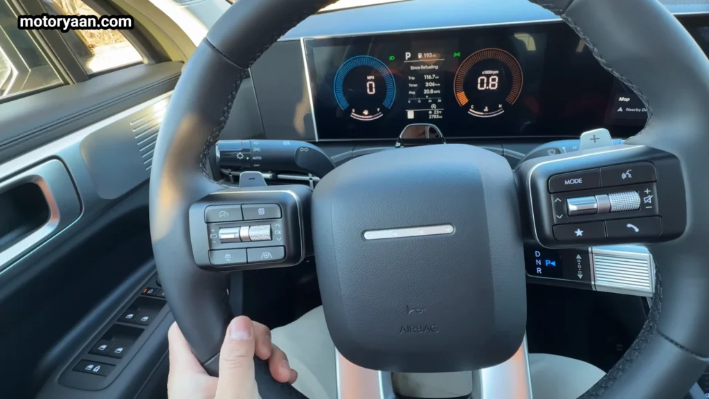 2026 Hyundai Santa Fe XRT steering wheel with mounted controls
