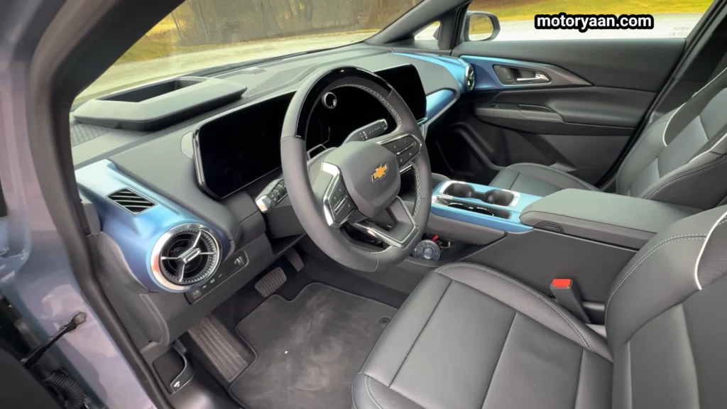 Dashboard design of the 2026 Chevrolet Equinox EV LT with digital screens