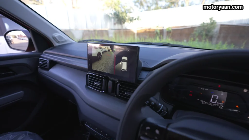 Tata Punch Adventure Variant 360 degree camera display on infotainment