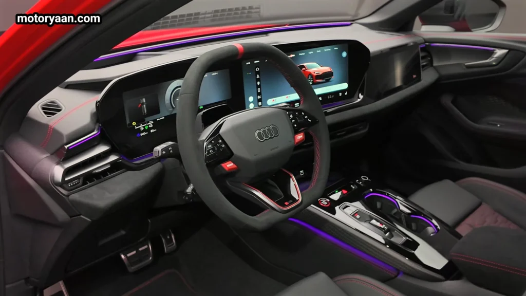 2026 Audi RS5 Avant interior cockpit with digital instrument cluster and dual screens