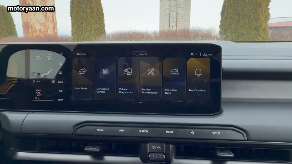 2027 Kia Telluride infotainment touchscreen with navigation and media