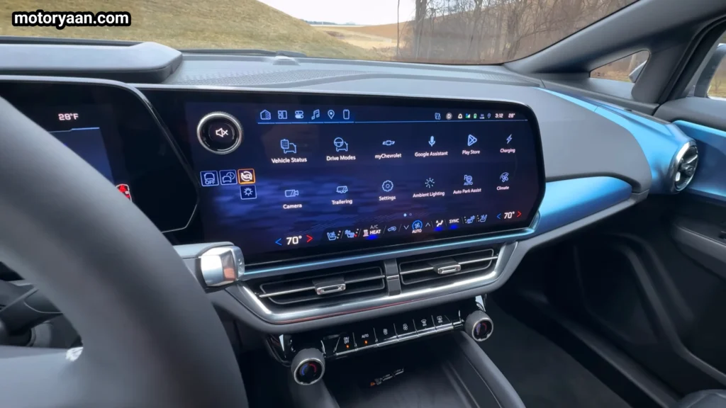Infotainment system of the 2026 Chevrolet Equinox EV LT showing Google built in interface