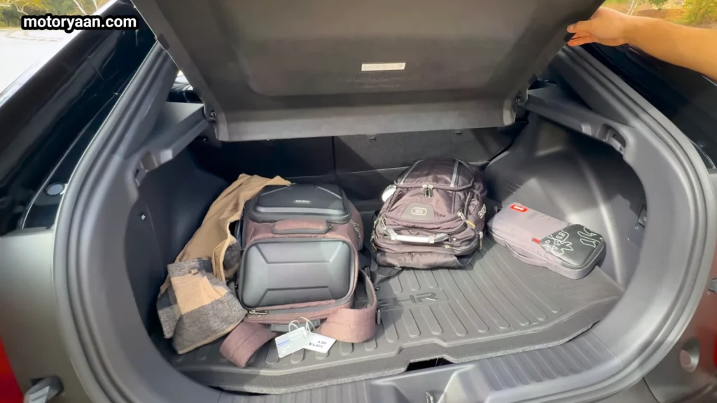 2026 Toyota CHR XSE cargo area with rear seats folded